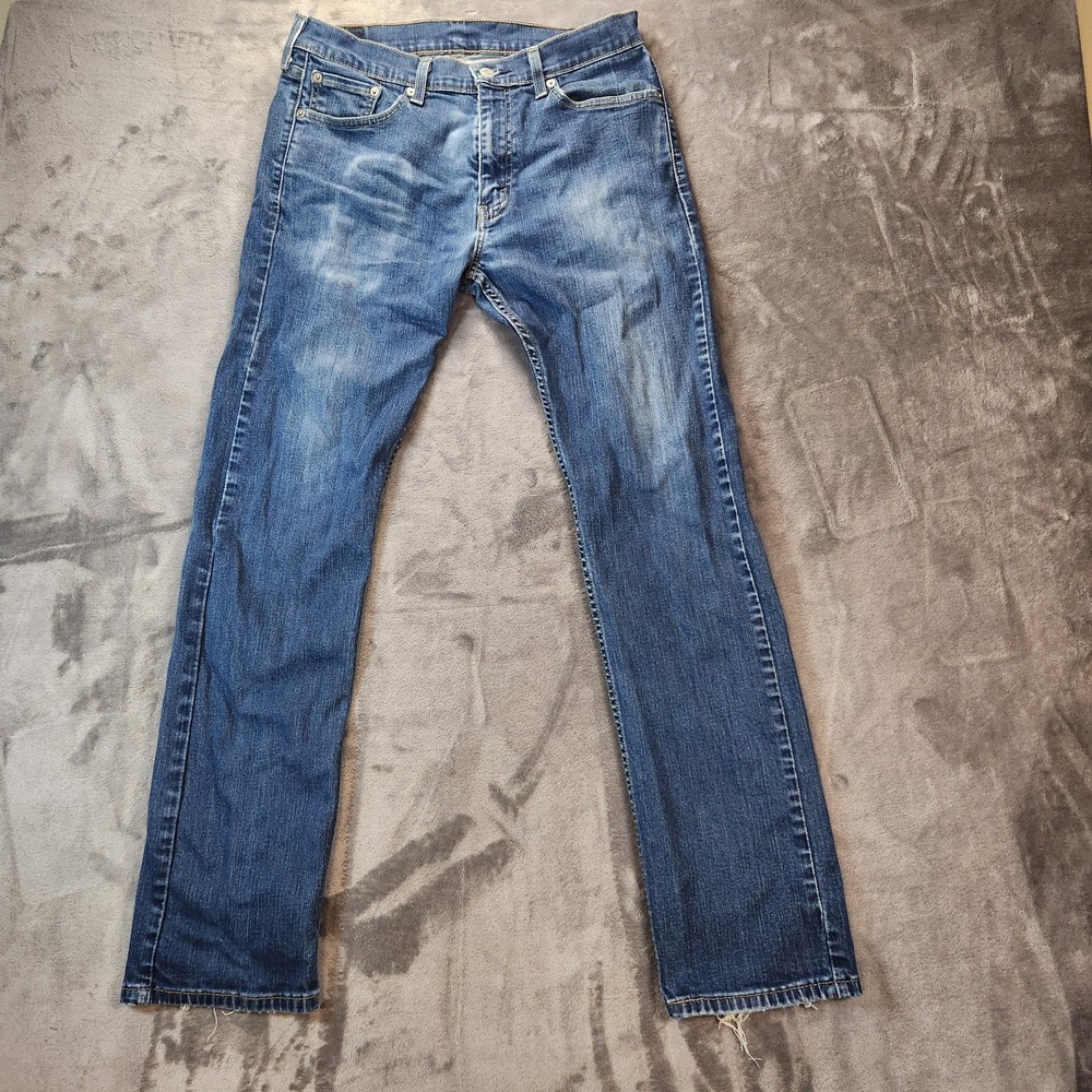 Levis 513 Jeans Mens 32x32 Blue Slim Straight Leg Flex Made In Mexico Denim
